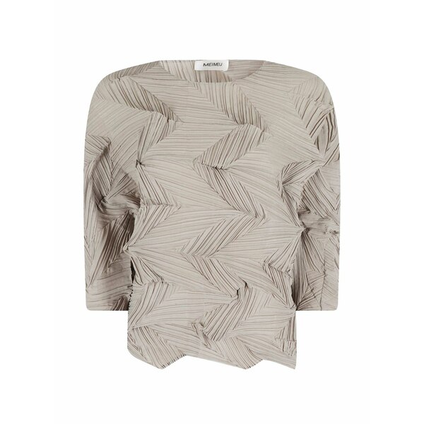 メイメイジェイ レディース プルオーバー トップス Pliss?? chevron-pattern blouse Neutrals