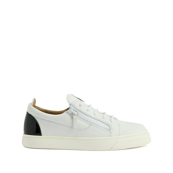 ジュゼッペザノッティ メンズ スニーカー シューズ Frankie zip-detail leather trainers White メンズ靴-靴
