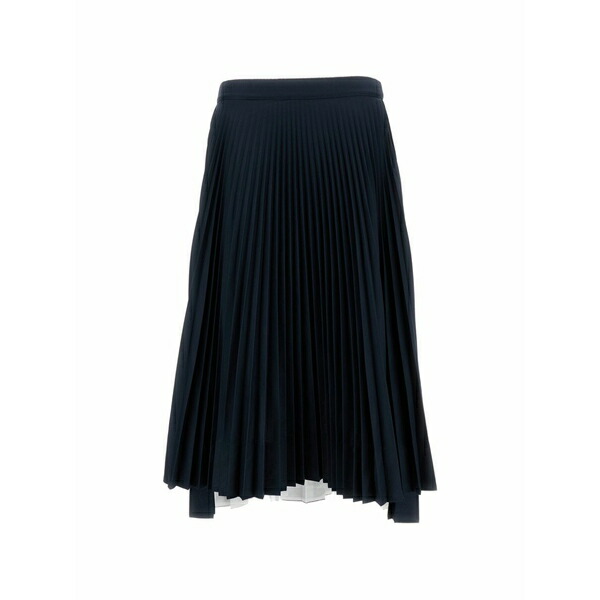 プランシー レディース スコート ボトムス Pleated asymmetric MIDI skirt Blue