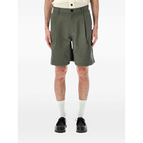 オベイ メンズ カジュアルパンツ ボトムス Dean pleated shorts Green｜asty