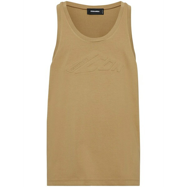 ディースクエアード メンズ Tシャツ トップス Embossed-logo tank top Neutrals｜asty