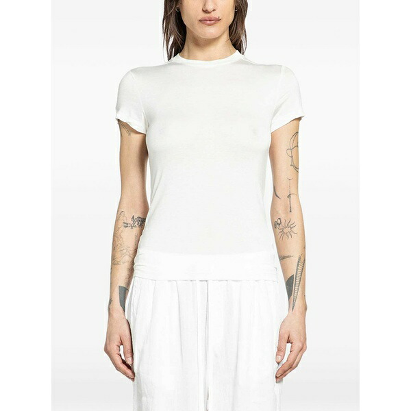 トム・Cr レディース プルオーバー トップス Crew-neck t-shirt White