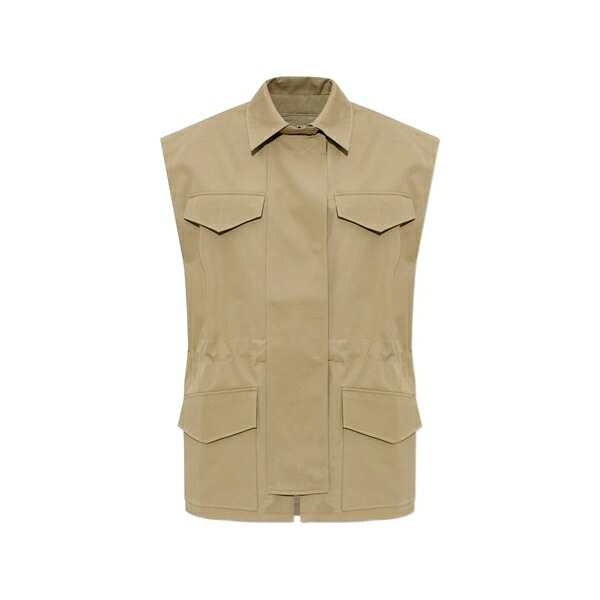イロ レディース 上衣＆上衣 アウター Front-pocket sleeveless jacket Neutrals