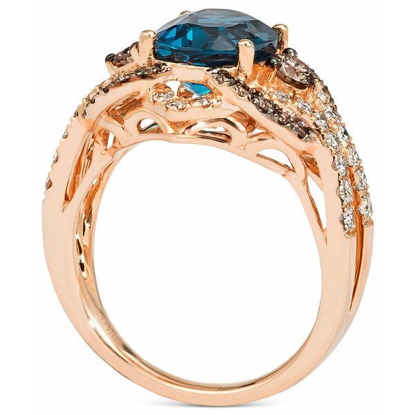 売れ筋商品 ルヴァン メンズ リング アクセサリー Men's Deep Sea Blue Topaz 4-1 ct. Diamond  Ring in Sterling Silver