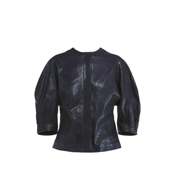リビアナコンティ レディース シャツ トップス Delphine leather blouse Blue｜asty 104,400円