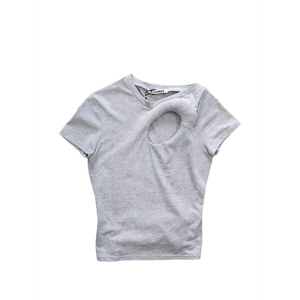 オットリンガー メンズ プルオーバー トップス Cut-out short-sleeved t-shirt Grey