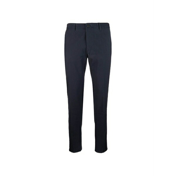 インコテックス メンズ 心地好いズボン下 ボトムス Pressed-crease slim-fit trousers Blue