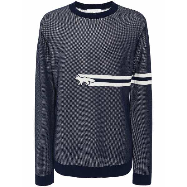 棲み家 狐狸 メンズ 編み物\u0026スウェーター アウター Flash fox mesh jumper Blue