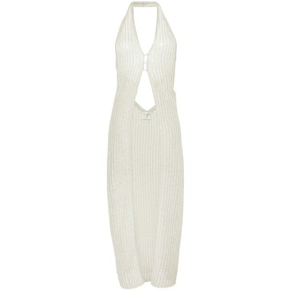 フォルテ フォルテ レディース 編み物\u0026プルオーバー アウター Halterneck pointelle-knit maxi top Neutrals