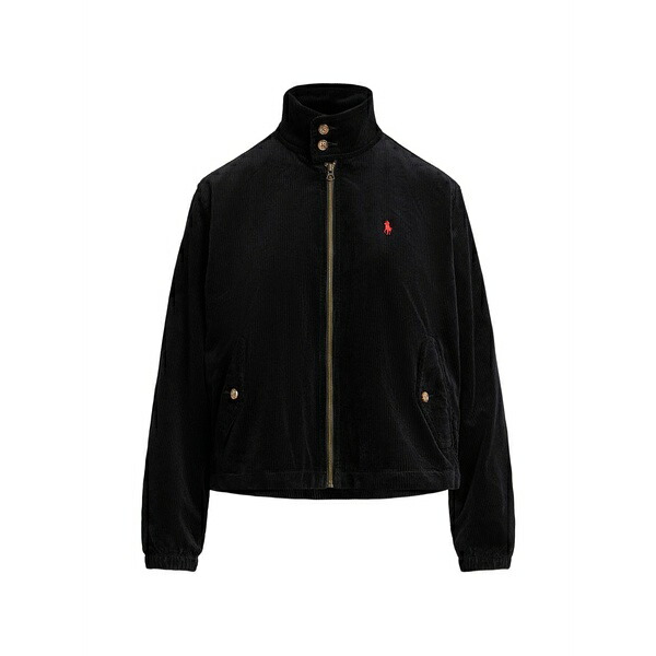 ラルフローレン レディース 上衣＆上衣 アウター Corduroy zip jacket Black