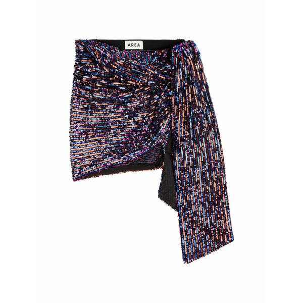 方面 レディース スコート ボトムス Sequin-embellished wrapped skirt Black