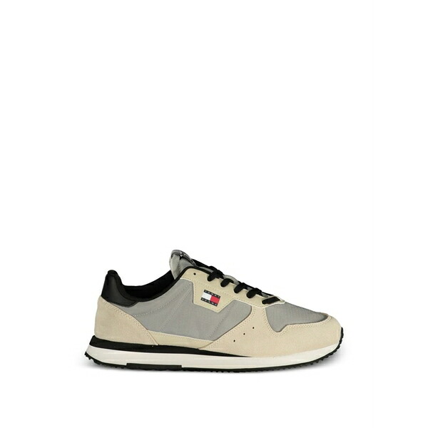 トミー ヒルフィガー メンズ スニーカー シューズ Panelled logo-patch sneakers Neutrals