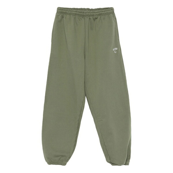 アルテ アンベルス メンズ 心地よいズボン下 ボトムス Logo-embroidered track pants Green