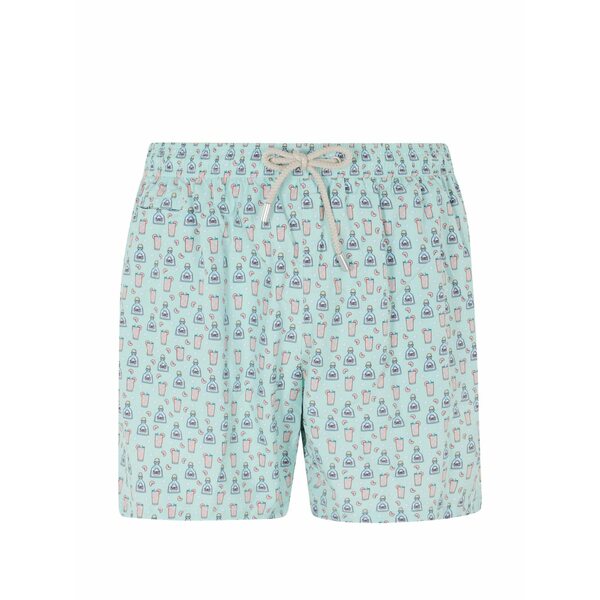 エムシーツーセイントバース メンズ 心地よいズボン下 ボトムス Lighting micro fantasy cocktail-print swim shorts Green