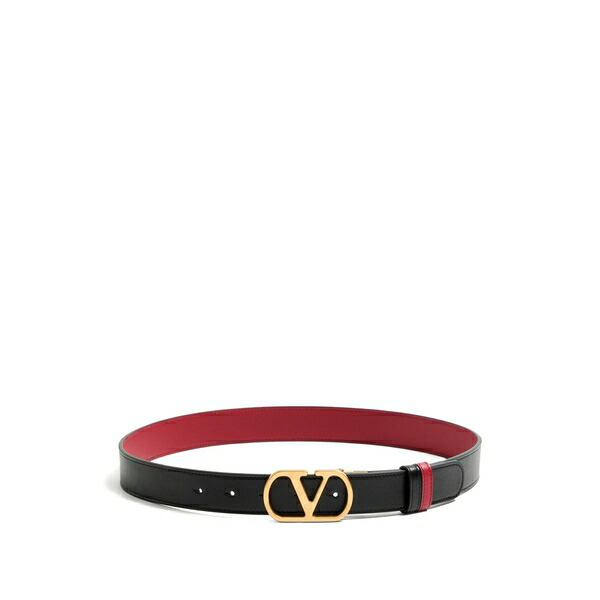 ヴァレンティノ ガラヴァーニ レディース ベルト アクセサリー Vlogo signature reversible shiny calfskin belt - 30mm / 1.2 in. Black｜asty