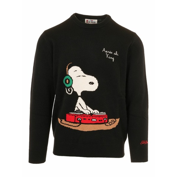 エムシーツーセイントバース メンズ 編み物\u0026プルオーバー アウター X peanuts heron sweater Black