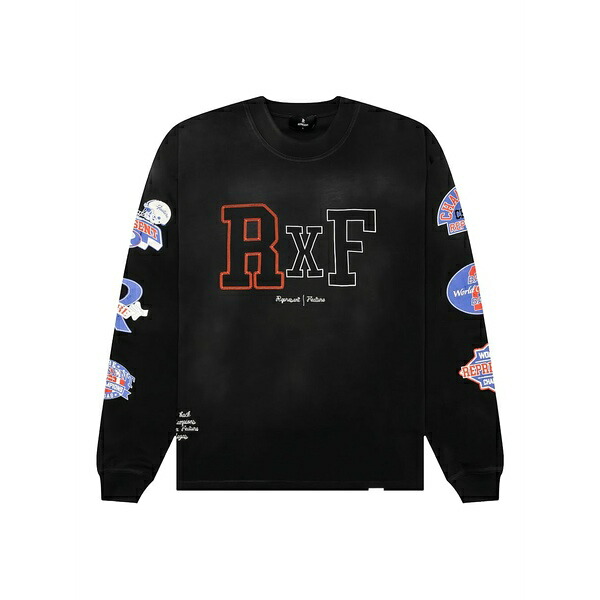 リプレゼント メンズ プルオーバー トップス Logo-embroidered long-sleeve t-shirt Black