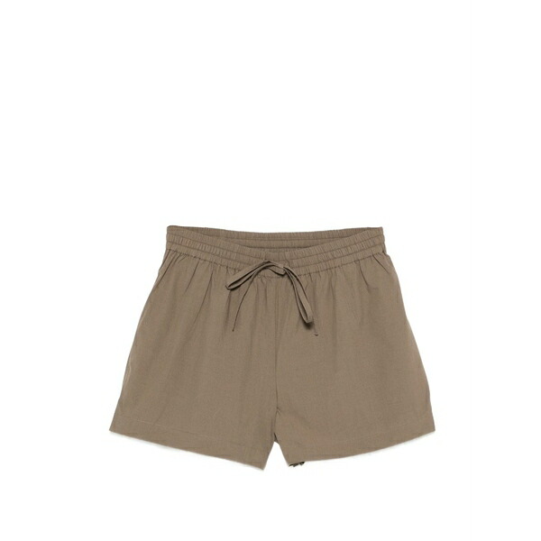 マトー レディース カジュアルパンツ ボトムス Drawstring-waistband shorts Brown|asty
