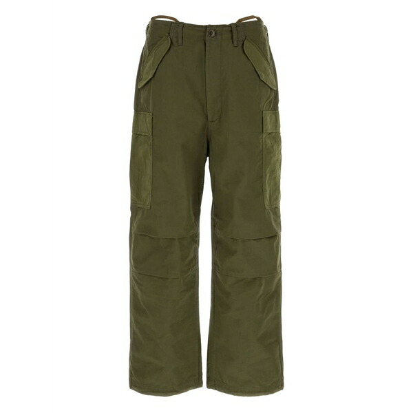 ナナミカ メンズ カジュアルパンツ ボトムス Button-fastening trousers Green|asty