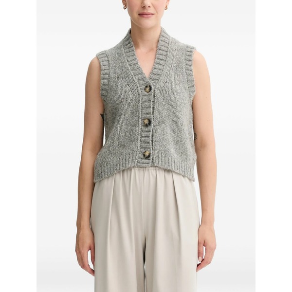 マルコポーロ レディース ジレー アウター V-neck cardigan Grey