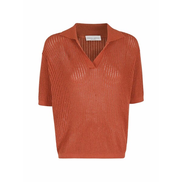 ロベルトコリーナ レディース ティーシャツ トップス Open stitch knit t-shirt Orange