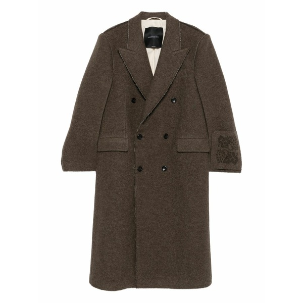 フェデリコ チーナ レディース 厚地の外套 アウター Double-breasted wool coat Brown