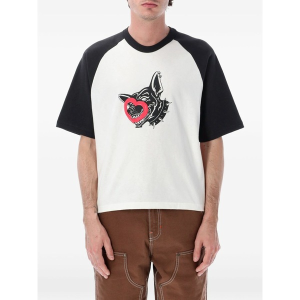 バンズ メンズ ティーシャツ トップス Dayana dog face graphic-print t-shirt White