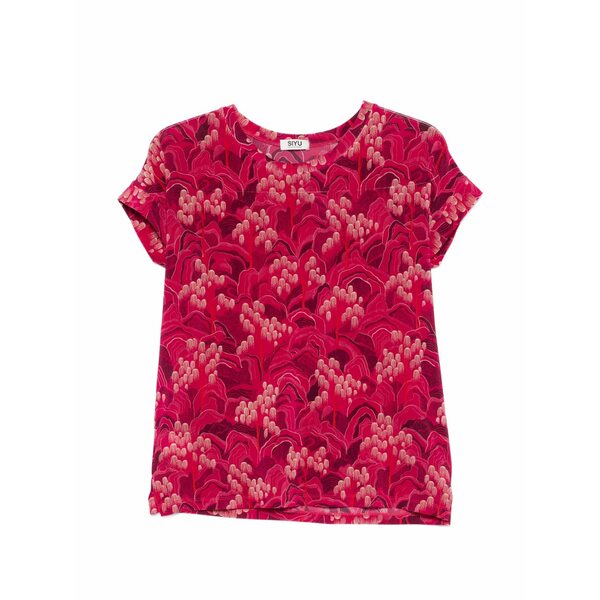シユ レディース プルオーバー トップス Floral-print t-shirt Pink