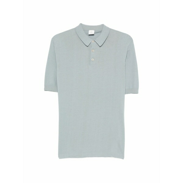 イレブンティ メンズ スポーツシャツ トップス Buttoned knitted polo shirt Blue