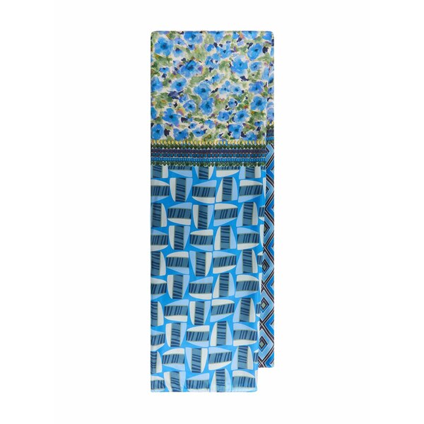マリパルミ レディース 消音装置・袈裟・えり巻き 添え物 Floral geometric-pattern scarf Blue