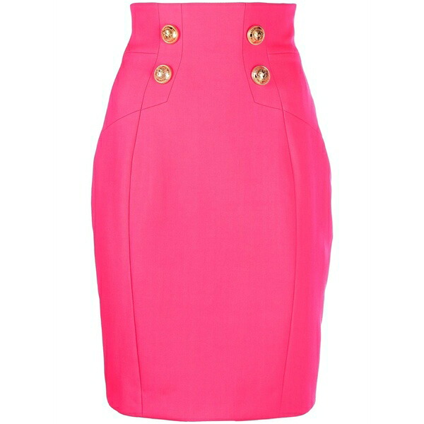 バルマン レディース スコート ボトムス Logo-button pencil skirt Pink