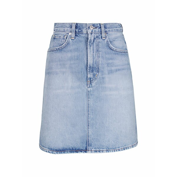 シチズンズ オブ 人間らしさ レディース スコート ボトムス Faded-effect denim skirt Blue