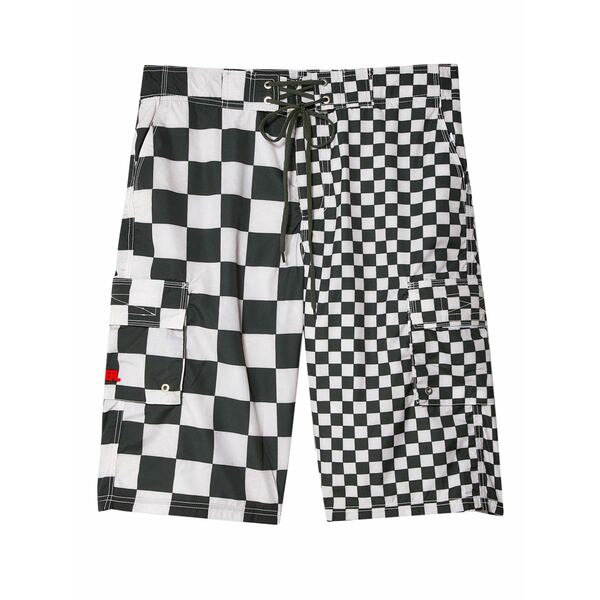 エアル メンズ 心地好いズボン下 ボトムス Checked cargo shorts White