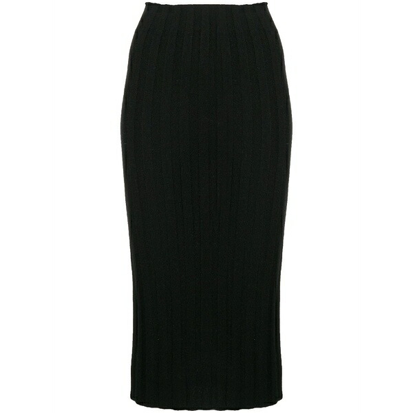 カシミヤ はたご屋 優しいこと レディース スコート ボトムス Lenny ribbed-knit skirt  Black
