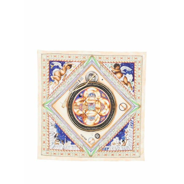 カサブランカ メンズ 消音装置・袈裟・えり巻き 添え物 Plafond orn￡ de musique silk scarf Neutrals