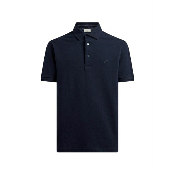 エトロ メンズ スポーツシャツ トップス Embroidered-logo polo shirt Blue