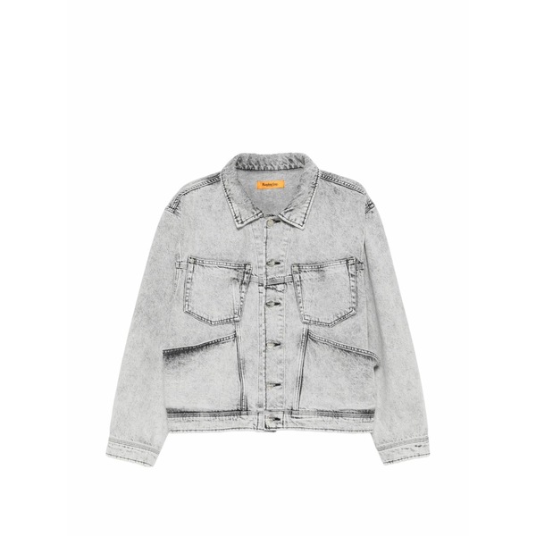 リプレー メンズ 上衣＆上衣 アウター Acid-wash denim jacket Grey