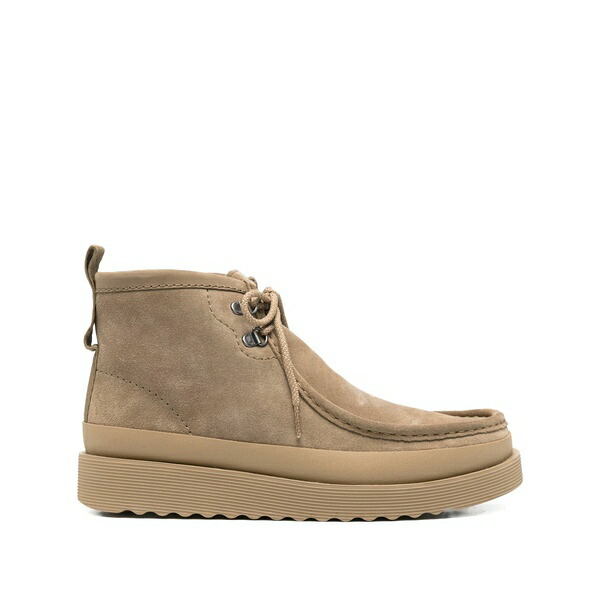 クラークス メンズ ブーツ シューズ Wallabee lace-up leather boots Neutrals