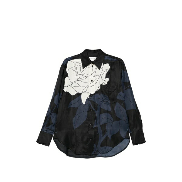 ヴィクトリア ベッカム レディース ティーシャツ トップス Floral-print pocket shirt Blue