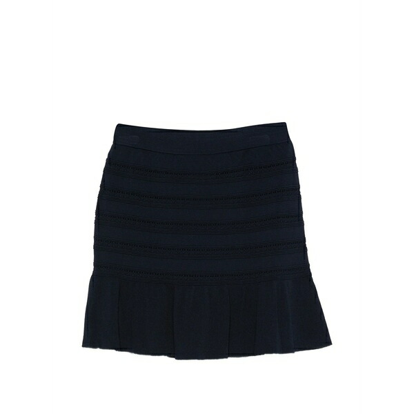 青碧お嬢さん レディース スコート ボトムス Pointelle-knit ruffled skirt Blue