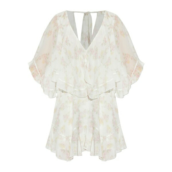 ラブスハックファンシー レディース 衣裳 トップス Avaline ruffled floral-print dress White