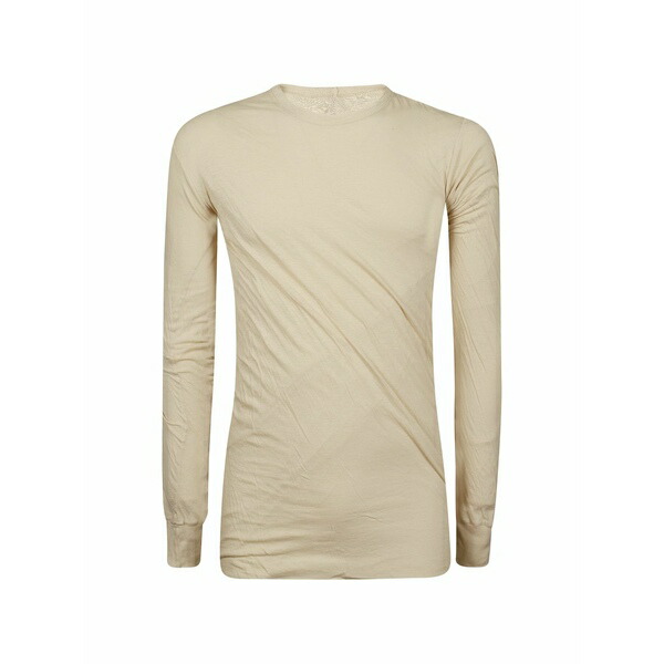 リックオウエンス メンズ ティーシャツ トップス Double long-sleeve cotton t-shirt Neutrals