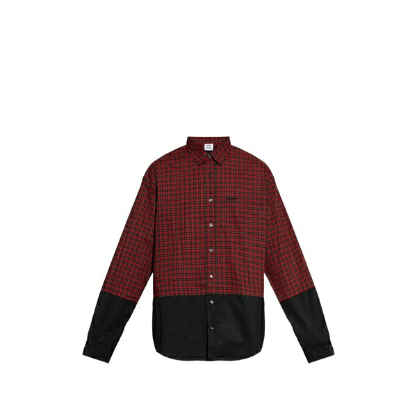ヴェトモン レディース シャツ トップス Splitted cotton shirt Red|asty