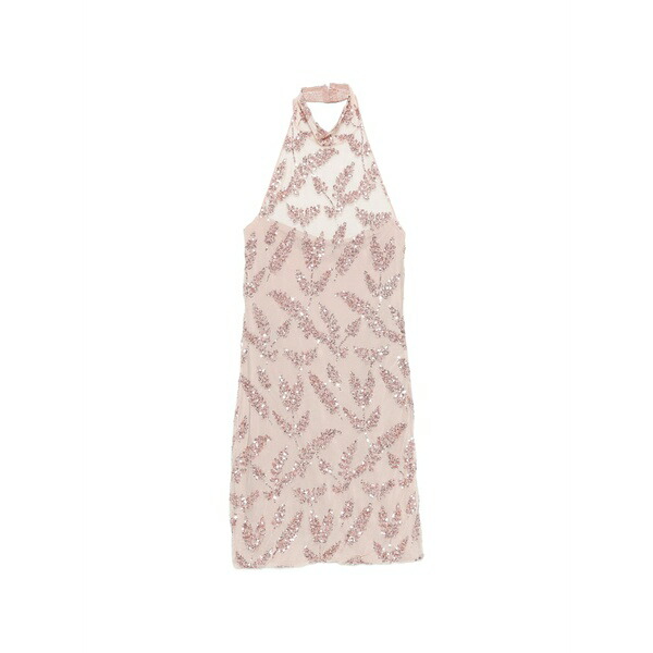 アニエバイ レディース 衣裳 トップス Sequin-embellished halter-neck mini dress Neutrals