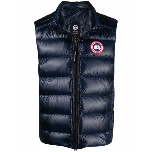 カナダグース メンズ 厚地の外套 アウター Crofton padded down gilet Blue