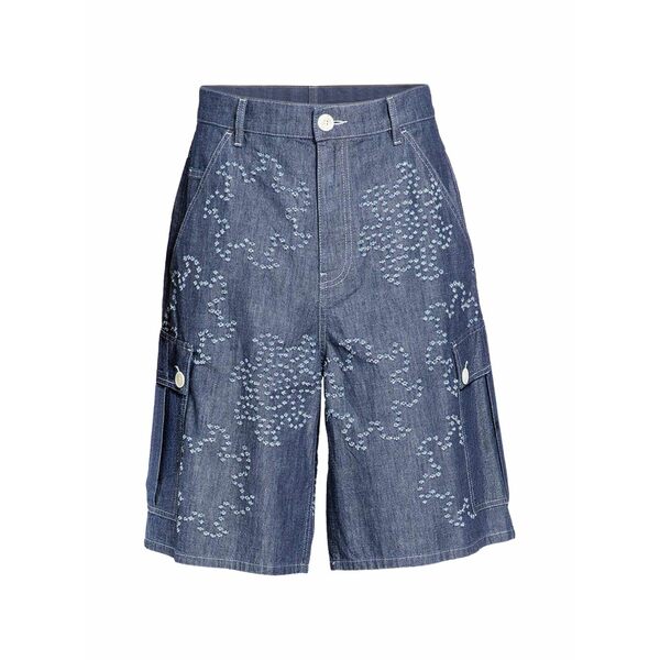 マルニ メンズ カジュアルパンツ ボトムス Embroidered denim shorts Blue|asty