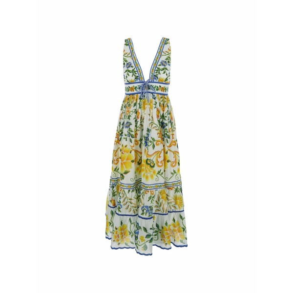 農園 リオ レディース 衣裳 トップス Emily floral tapestry maxi dress White