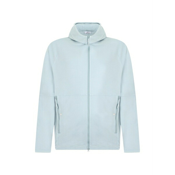 ストーンアイランド メンズ パーカー・スウェットシャツ アウター Stellina zip-up hoodie Blue