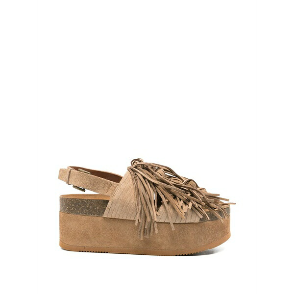 死灰 レディース サンダル シューズ Fringed platform sandals Neutrals