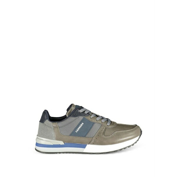 カレーナ メンズ スニーカー シューズ Lace-up panelled leather sneakers Brown